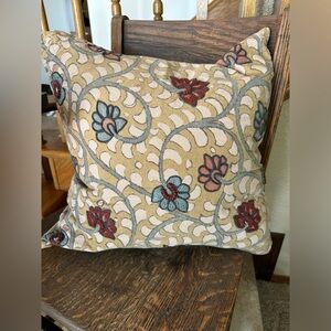 Pottery Barn 20x20 embroidered pillow COVER (cover only)